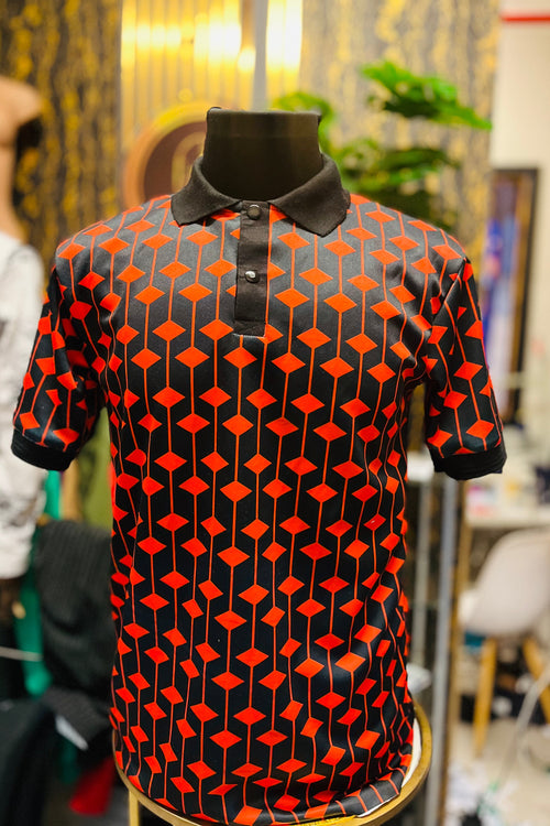 Crimson Matrix Golf T-Shirt